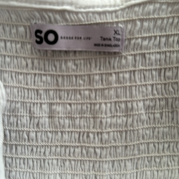 BUNDLE 4 for $30 EBUC SO GOODS FOR LIFE LADIES XL STRETCH WHT COTTON TANK FRILLS - Picture 5 of 8